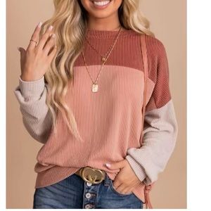 Plus Size Corduroy Color-block Long Sleeve Shirt